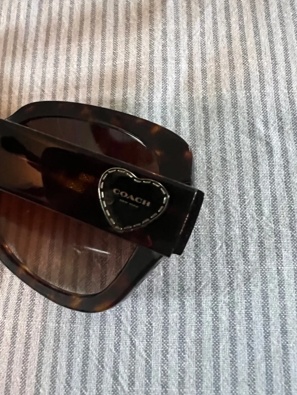 COACH Women's Tortoise Frame Sunglasses with Brown Lenses - Picture 7 of 15